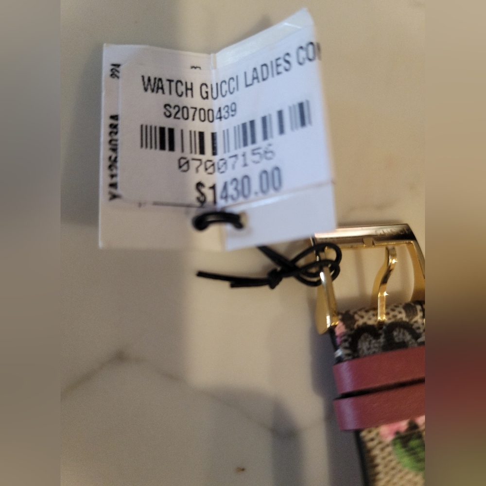 Ladies' Gucci G-Timeless Pink Blooms Canvas Strap Watch YA1264038A. New. - Picture 7 of 7